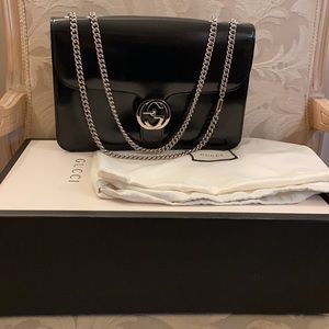 Patent Leather Gucci Bag with silver hardware